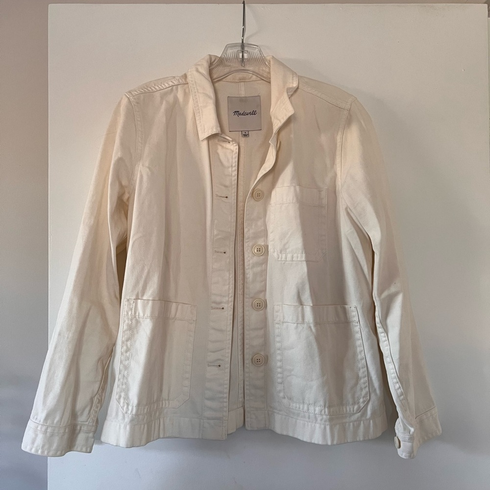 Madewell Cropped white chore jacket